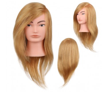 Główka Fryzjerska Treningowa Naturalny Włos Blond 50cm